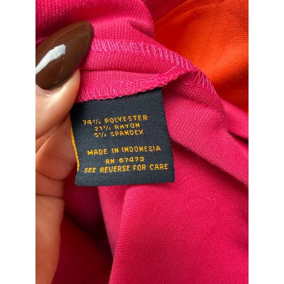 NEW Just Taylor Fuchsia Orange Colorblock Sleeveless Sheath Dress Size 6 - Picture 5 of 5